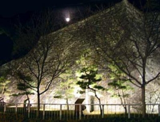 盛冈城遗址公园 石墙照明