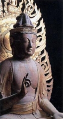 Wooden Kannon Bodhisattva Seated Statue